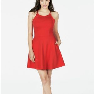 Scallop fit and flare dress